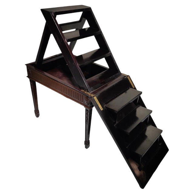 Wooden Library Staircase, 1880s For Sale