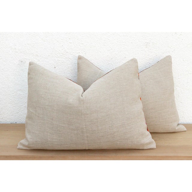 19th Century Set of 2, Kuchiana Mirror, Antique Phulkari Lumbar Pillow Covers For Sale - Image 5 of 6