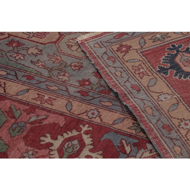 Antique Ghiordes Square Rug With Floral Lattice in Multicolour - Rug & Kilim For Sale - Image 10 of 10