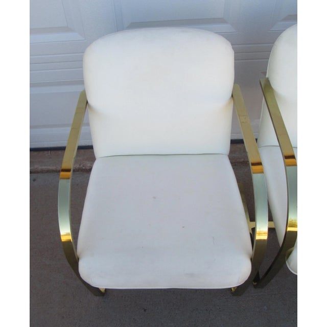 Mid 20th Century Mid 20th Century Ludwig Mies Van Der Rohe Brno Style Chairs Gold Tone Flat Arm For Sale - Image 5 of 16