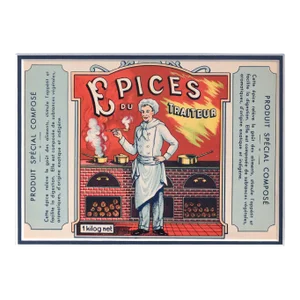 1930s French Label, Epices Du Traiteur Advertisement (Matted)