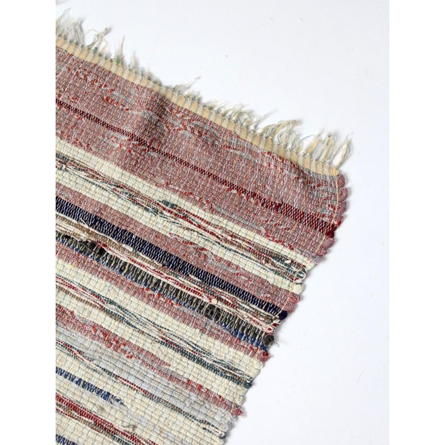 Farmhouse Vintage American Handmade Rag Rug For Sale - Image 3 of 12