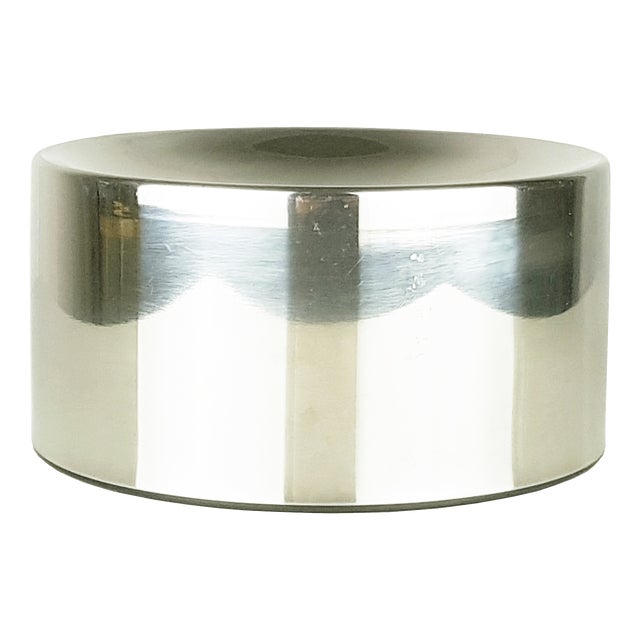 Steel and Black Plastic Table Ashtray by Emma Gismondi Schweinberger for Artemide, 1960s For Sale
