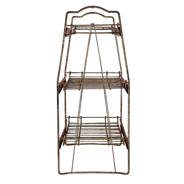 Vintage 1940s Industrial Suburban Club Soda Wire Shelf Storage Rack Advertising Store Display For Sale In Philadelphia - Image 6 of 11