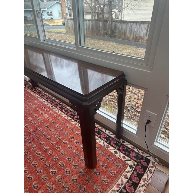 Vintage Chinese Style Carved Hardwood Sofa Table For Sale In Washington DC - Image 6 of 7