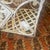Vintage Victorian French Style White Iron / Lattice Rectangle Basket W/ Leaves/Tiles & Fixed Handle For Sale - Image 9 of 18