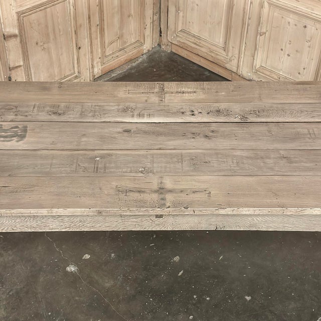 18th Century Grand Rustic Country French Stripped Sycamore Farm Table For Sale - Image 17 of 18