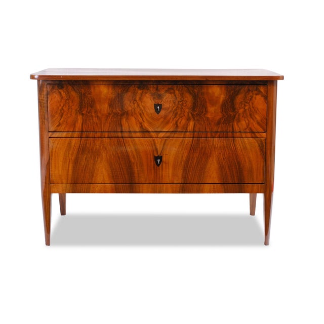 Biedermeier Chest of 2 Drawers in Walnut, 1820 For Sale - Image 11 of 11