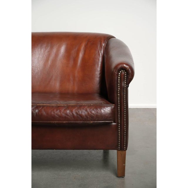 English Sheepskin 2-Seater Club Sofa For Sale - Image 9 of 14