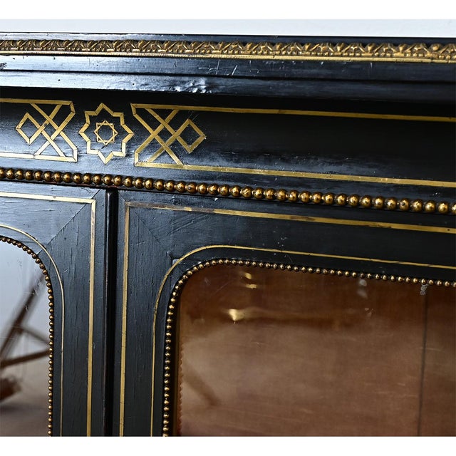 French 19th Century Ebonized Bibliotheque For Sale - Image 12 of 12