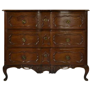 French Provincial Carved Oak Commode