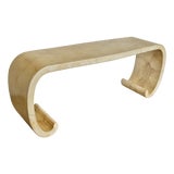 1970’s Karl Springer Attributed Lacquered Goatskin Console Table For Sale