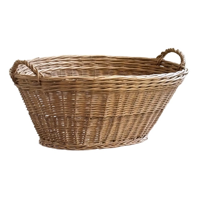 Vintage European-Style Laundry Basket For Sale