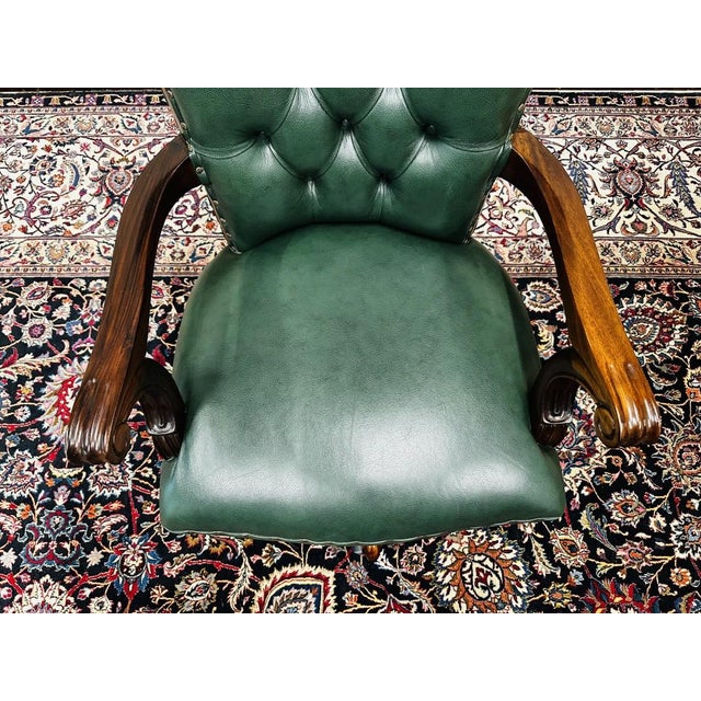 English Chesterfield Office Chair For Sale - Image 6 of 8