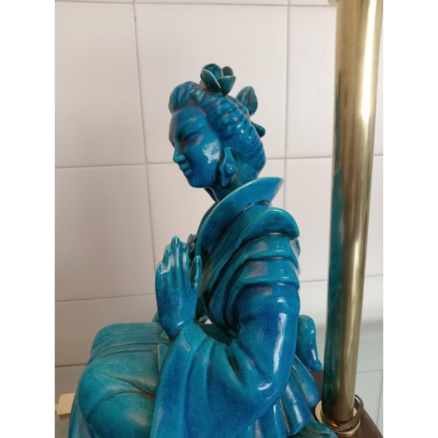Oriental Woman Sculpture Lamp from G.E.S Sesto Fiorentino, 1960s For Sale - Image 11 of 13