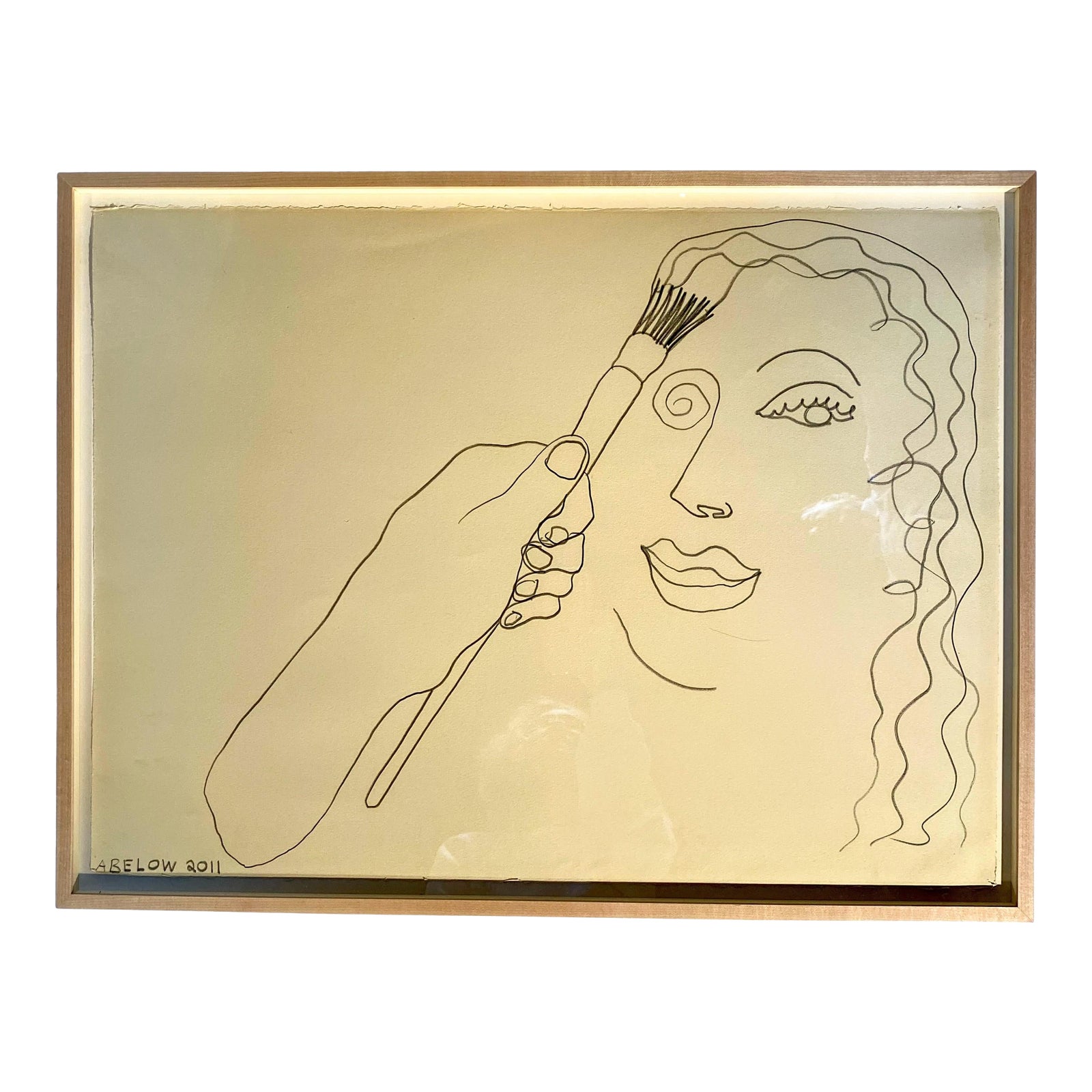 2011 "Untitled" Minimalist Figurative Pencil Drawing by Joshua Abelow