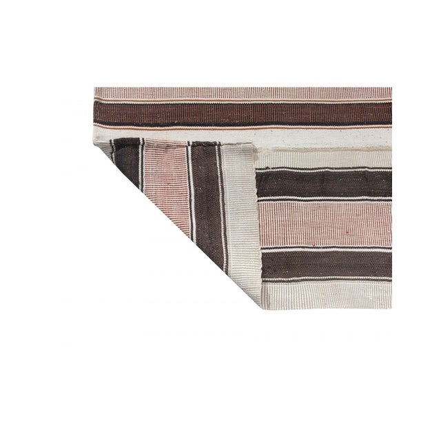 1960s Striped Vintage Turkish Kilim Rug - 5`9" X 12`0" For Sale - Image 5 of 6