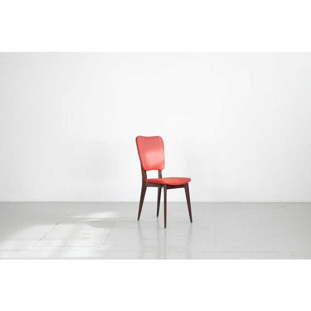 Kitchen Chair with Red Synthetic Leather Cover, 1960s For Sale - Image 9 of 18