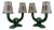 Green & Gold Earthenware Lamps, France, 1940s, Set of 2 For Sale