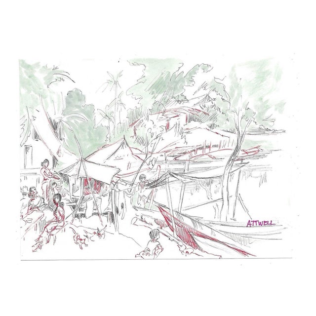 1950s Ivy Attwell Malaysian Landscape Painting For Sale