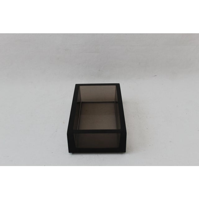 Halston Halston Style Smoke Lucite Tissue Box Holder Cachepot For Sale - Image 4 of 6