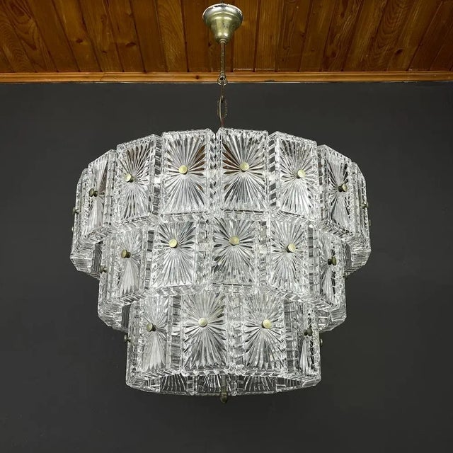 Large Vintage Crystal Chandelier, Italy, 1960s For Sale - Image 9 of 13