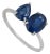 Contemporary 2.55ct Pear & Oval Blue Sapphire Toi Et Moi Ring Size 6 in 14k White Gold For Sale