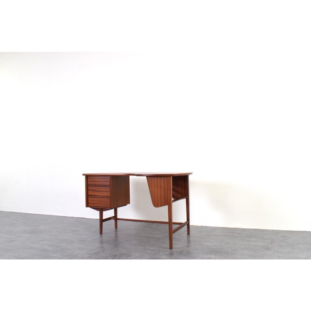 Mid-Century Modern Kidney-Shaped Teak Desk, Denmark, 1960s For Sale - Image 9 of 17