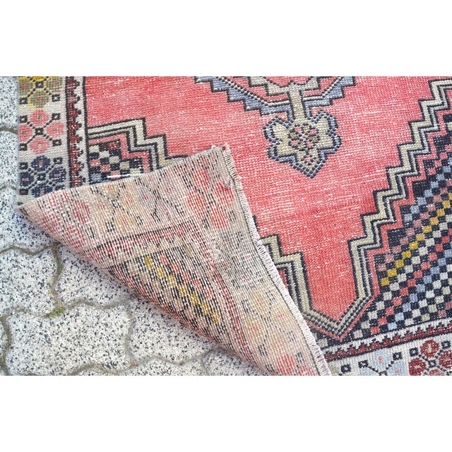 1960s Red Oushak Handknotted Kurdish Rug For Sale - Image 4 of 11