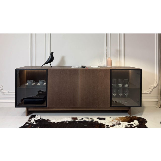 Contemporary Verto Sideboard Wood Oak & Bio - Dark Walnut Oak For Sale - Image 3 of 11