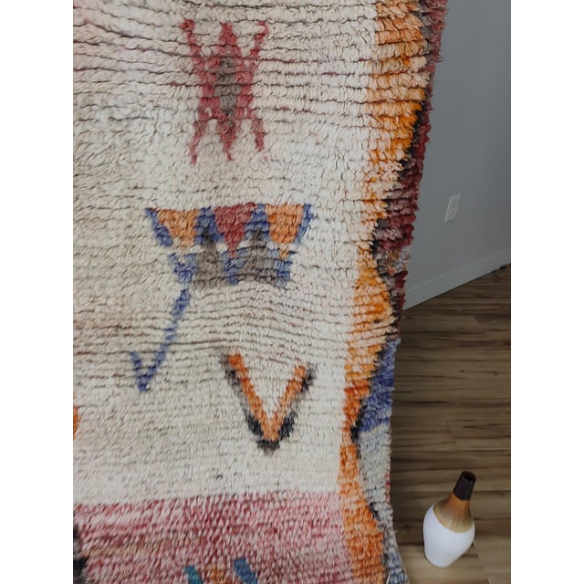 Boujaad Tribal Burgundy Wool Moroccan Area Rug For Sale - Image 9 of 13