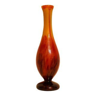 1910s Le Verre Francais Glass Vase For Sale