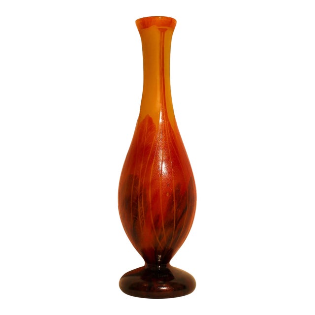 1910s Le Verre Francais Glass Vase For Sale