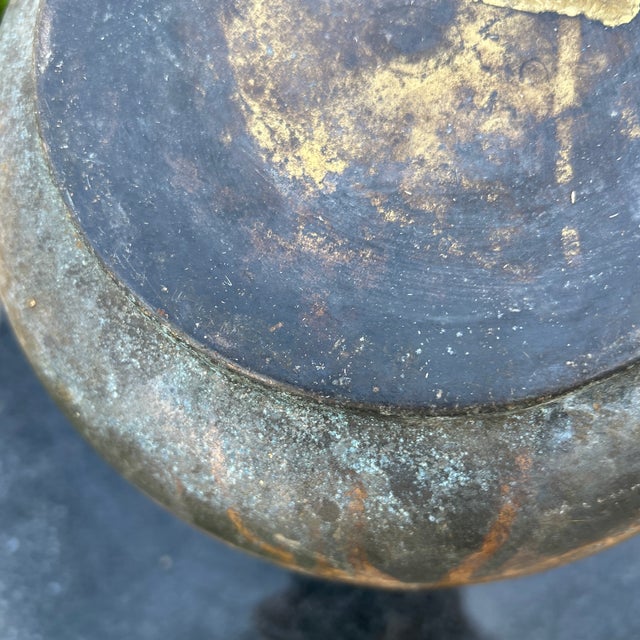 Copper Antique Rustic Brass Planter/Cachepot Natural Patina For Sale - Image 8 of 12