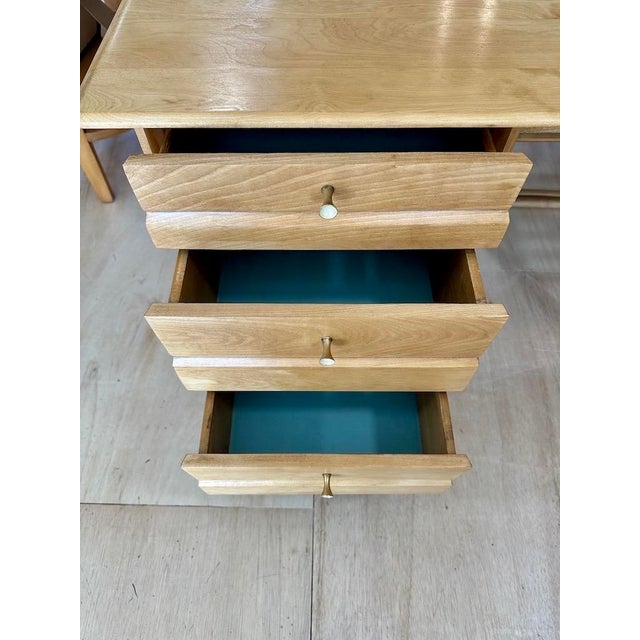 Wood Vintage Heywood Wakefield Cadence Writing Desk For Sale - Image 7 of 13