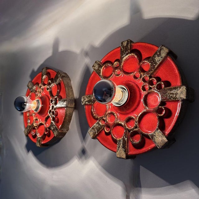 Ceramic Wall Sconces from Hustadt Leuchten, 1970s, Set of 2 For Sale - Image 11 of 18