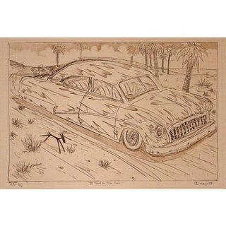 1989 "50 Ford De Ese Eme" Etching by Gilbert Magú Luján For Sale