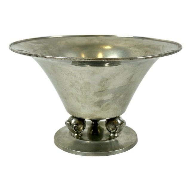 Swedish Art Deco Pewter Bowl by Edvin Ollers for Schreuder & Olsson, 1944 For Sale