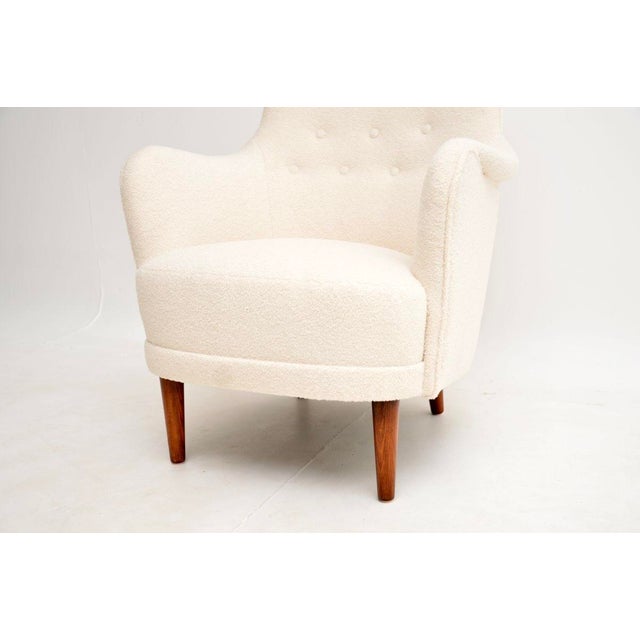 Brown Vintage Swedish Samsas Lounge Chair attributed to Carl Malmsten, 1960s For Sale - Image 8 of 9