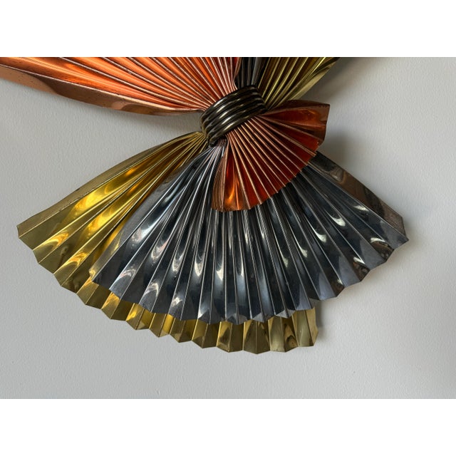 Silver Curtis Jere Modernist Fan Wall Sculpture, Signed For Sale - Image 8 of 12