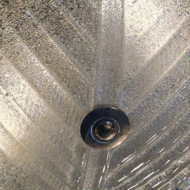 Mid 20th Century Mid-Century Modern Italian Murano Gold "Rugiadoso" Art Glass Semi Flush Mount Ceiling Light For Sale - Image 6 of 9