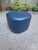 Pouf in Blue Leather by Molteni and C. For Sale - Image 11 of 12