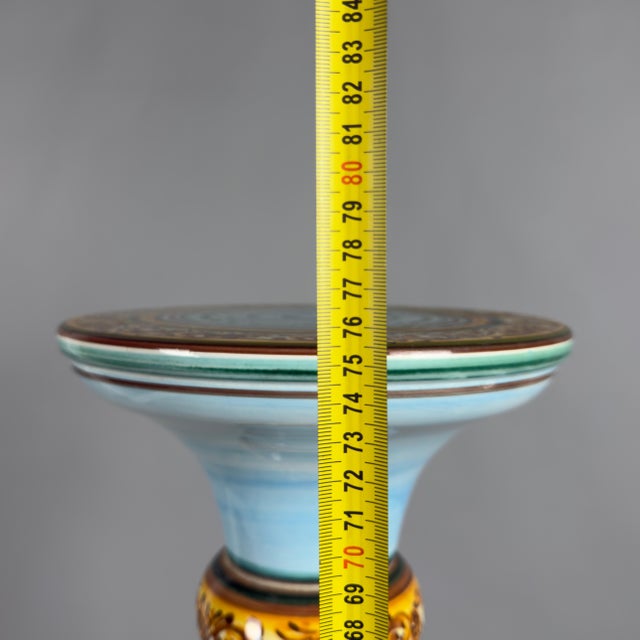 Vintage Hand-Painted Ceramic Pedestal Column from Pastorino Albisola For Sale - Image 10 of 11