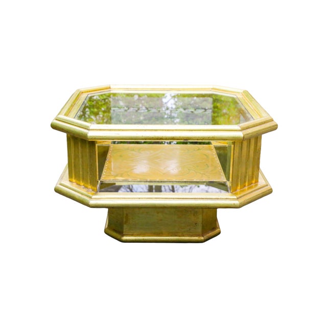 Vintage Octagonal Brass Coffee Table by Rodolfo Dubarry, 1970s For Sale - Image 17 of 17