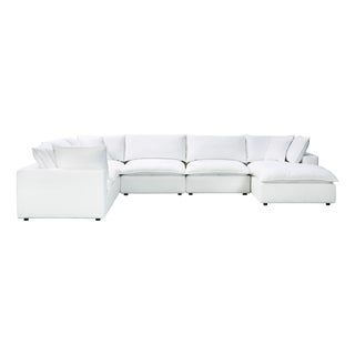 Cali Pearl 7-Piece Performance Fabric Modular Large Chaise Sectional For Sale