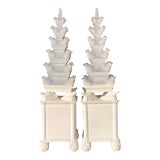 Image of Vintage Mottahedeh Glazed Ceramic Tulipiere - a Pair For Sale