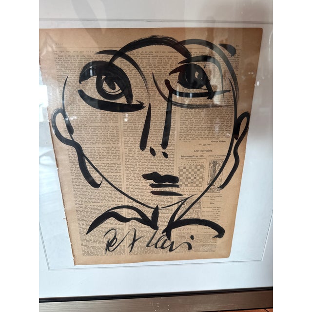 1970s 1970s Peter Keil Early Abstract Painting on Newspaper For Sale - Image 5 of 6