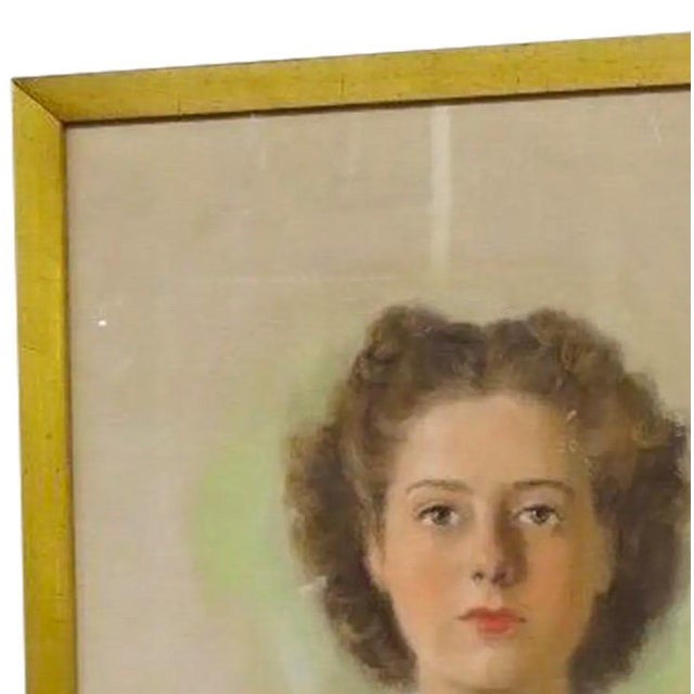 1940s Mid-Century Watercolor Portrait by Vita Petrosky Solomon (1916-2005) For Sale - Image 5 of 10