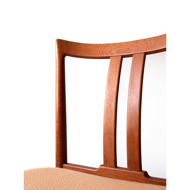 Brown Scandinavian Teak Chairs with Yellow Seats, 1950s, Set of 6 For Sale - Image 8 of 12