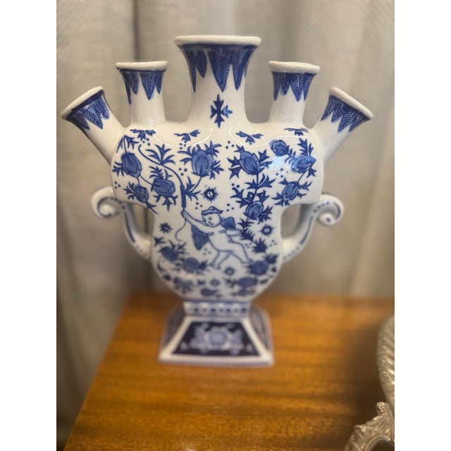 Ceramic Chinoiserie Tulip Vase, Pair For Sale - Image 7 of 7